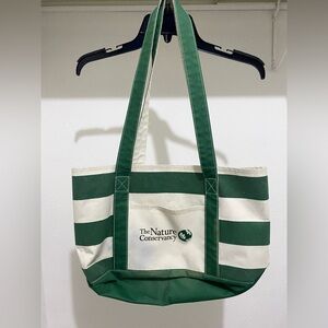 Green and White Tote Bag